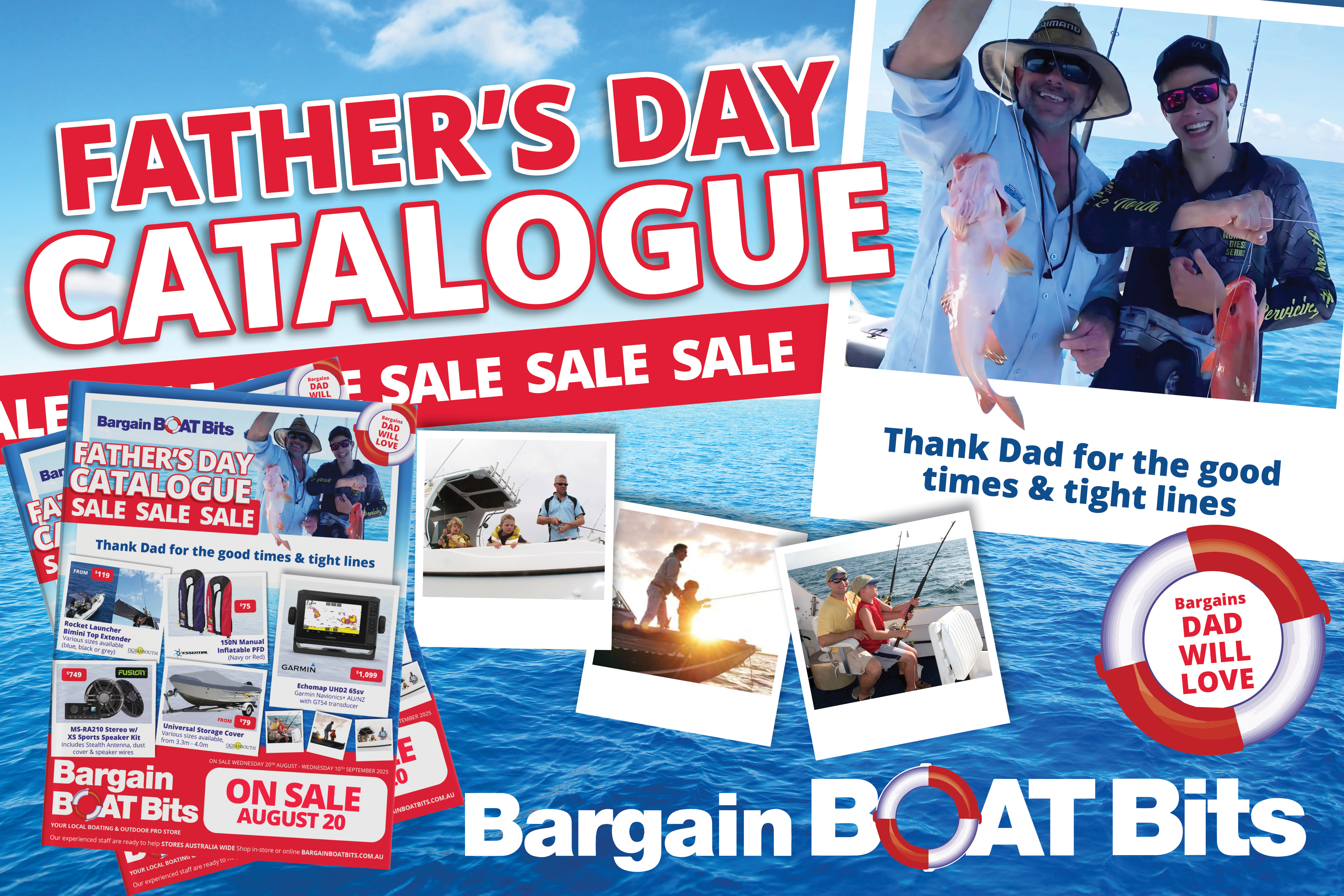 bargain boat bits fathers day sale banner